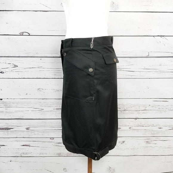 Reyes black cargo pocket utility pencil skirt women's size 2 New With Tags - Picture 5 of 9